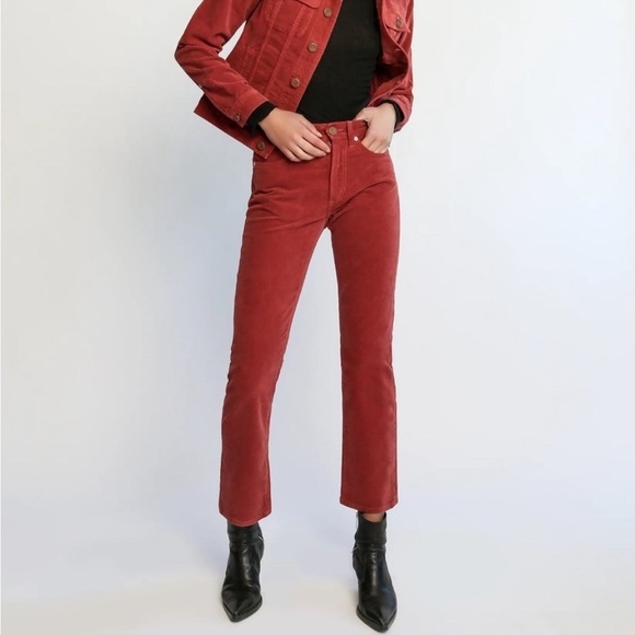 Daily Blue by Adriano Goldschmied Burgundy Corduroy Velvet Pants Size 26 Swing - Picture 1 of 16